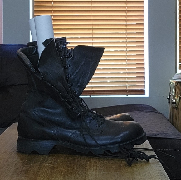 USA 1995 Altama US Military Issue Tactical Combat Boots Black Leather size 9.5 M - Picture 4 of 7